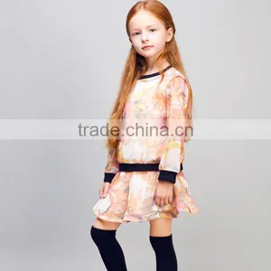Stock Available! COOL KID ZONE 2016 Fashion Kids Autumn Clothes Girl Dress Suit 4 to 14 Years Old Kids Girl Autumn Dress thumbnail-1