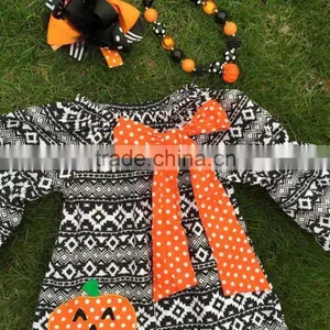 Girls Halloween Dress Black Halloween Cheap Dress Kids Boutique Dress Girls Party Dress With Necklace and Hairbow thumbnail-6