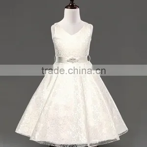 2015 New Stylish Kids Toddler Girls Princess Dress Sleeveless Polka Dots Bowknot Dress! 2 Color Top Quality Navy Blue White thumbnail-2