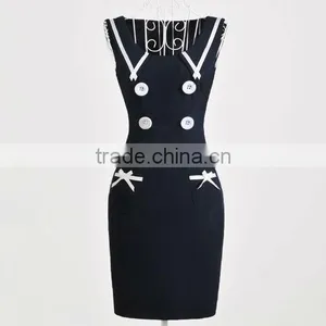 White Strim African Ladies Summer Dresses thumbnail-1