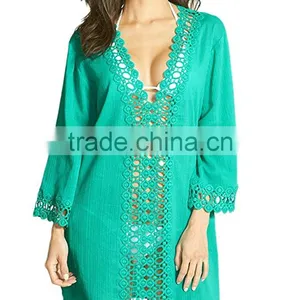 Walson Women's Floral Lace Beach Bikini Cover up Beach Dress Swimwear thumbnail-4