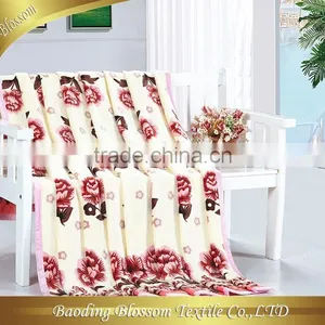 Polyester Microfiber Blanket HRM Bedding Set Peony Floral Printing Bedding Blanket Set China Fashion Vintage Quilt thumbnail-1