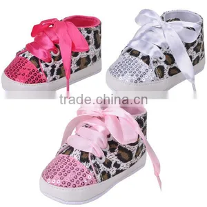 New Design Leopard Sequins Print Baby Girl Shoes thumbnail-1