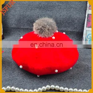 Custom Colour Real Fox Fur Pearl Kids Cap Hat thumbnail-2