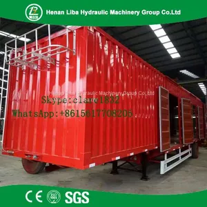 Factory Sale Low Price Automatic Air Brakes Painting Semi Box Trailer For Bulk Cargo Transportaion thumbnail-1