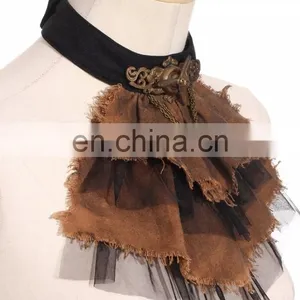 Gothic Steampunk Soft Blouse-top With Aviator Jabot thumbnail-6