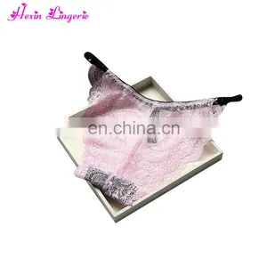 Bulk Stocks Light Pink Brief Sexy Push Up Girls Wearing Transparent Panties thumbnail-4