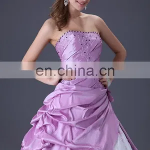 Grace Karin Long Strapless Purple and White Burgundy Quinceanera Dresses Cheap CL2519 thumbnail-5