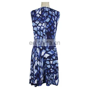 Abstract Print Milky FDY Fabric Old Women Dress Women Wear thumbnail-6