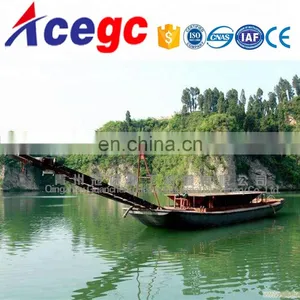 River Sand Carrying Boat / Barge 300 Ton per Time With Transport Coveyor for Sale thumbnail-1