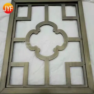 Brass PVD Brushed Stainless Steel Decorative Screen Laser Cut Wall Panel for Hotel Restaurant Decoration thumbnail-2