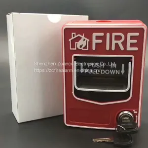 Push in Pull Down Call Point Manual Call Point Fire Alarm Button DC24v for Conventional Fire Alarm System thumbnail-1
