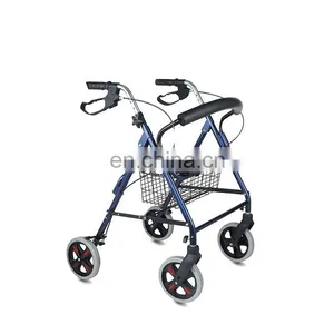China Aluminum Folding Walking Aid Rollator Walker With Shopping Bag and Basket thumbnail-6