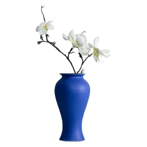 Nordic Large Blue Modern Simple Creative Hand Made Ceramic Vase For TV Bench Decor thumbnail-5