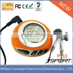 Stopwatch Pacer Running Walking Calorie Step Counter Pedometer With Radio thumbnail-1