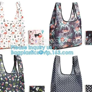 Nylon Folding Pocket Foldable Polyester Shopping Bag,Fashionable 420D Custom Logo Polyester Drawstring Bag Bagease Pack thumbnail-4