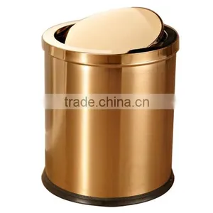 Wave Cover Stainless Steel Trash Can/car Trash Bin thumbnail-1
