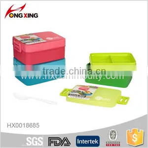 BPA Free 2 Layer Thermal Plastic Bento Lunch Box thumbnail-1