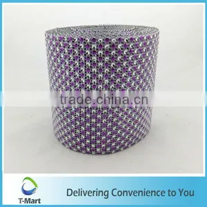 Purple Plastic Rhinestone Mesh For Wedding Dress thumbnail-1