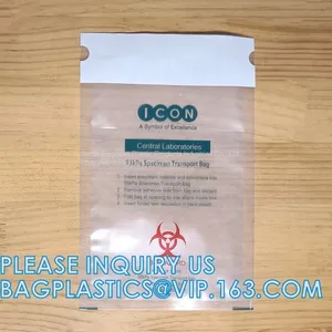Zipper Locking Pouches for Specimens, Biohazard Specimen Bag, Biohazard Specimen Transport Bag, Autoclavable Bags thumbnail-4