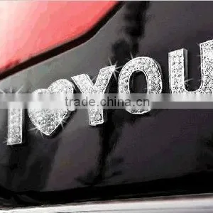 2013 New Design Self-adhesive I LOVE YOU Car Bling Sticker, Crystal Car Sticker, Bling Cars, Car Decaoration Decal thumbnail-1