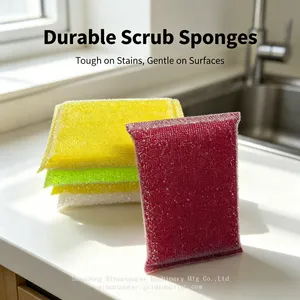 Scratch-Free Kitchen Sponges Dual Sided Dish Sponges for Non-Stick Pans & Dishes thumbnail-1
