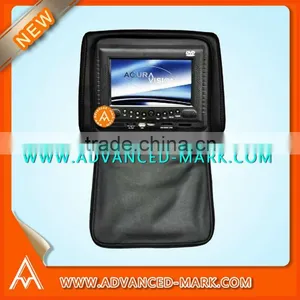 New 7'' Headrest DVD/USB/IR/FM Transmitter/Game Function/Sony Mechanism Loader/Mabuchi Motor,with Analog TV & IR Headphone thumbnail-1