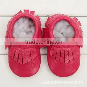 2016 Fashion Style Tassel Leather Shoes Full Cowhide Infant Baby Shoes Newborn Soft Bottom Prewalkers thumbnail-2
