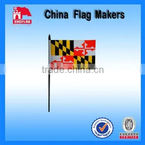 Custom Stick Flags With Maryland Country Logo Printing thumbnail-1
