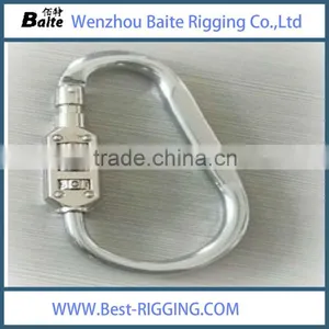 Wholesale High Quality Aluminum Password Snap Hook ,Blue Colorful Rigging Industrial With Password Carabiner Spring Hook thumbnail-2