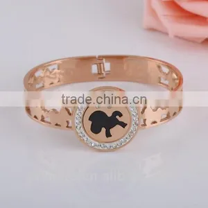 New Fashion Lucky Horse Female Bangle Rose Gold Bracelet For Women thumbnail-2