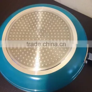 Sky Blue Non Stick Ceramic Coating Cooking Pan Frying Skillet Pan Pizza Pan thumbnail-2