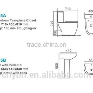 Sanitary Ware Ceramic Bathroom Set Two Piece Toilet thumbnail-3