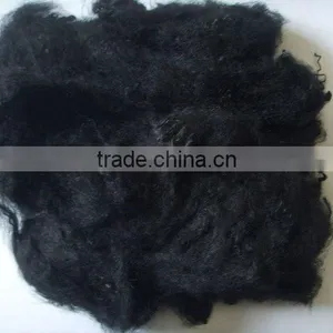 3DX64MM Black Solid Dry Polyester Staple Fiber Grade C /3DX64MM Grade C Black PSF thumbnail-1