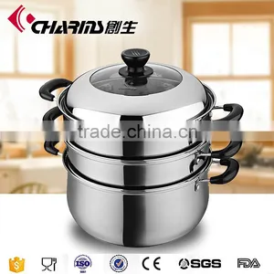 Multi-purpose Three Layers Large Stainless Steel Food Steamer thumbnail-1