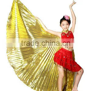 Belly Dance Wings In Practice , Costume Wings for Sale , Belly Dance Isis Wings Golden thumbnail-1
