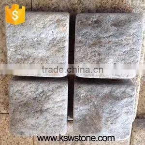 Multi Grey Tumbled Paver 10*10*5cm Tuff Stone Grey Color Granite thumbnail-2