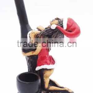 Figurine Shaped Hand Crafted Smoking Pipes - Christmas Girl thumbnail-3