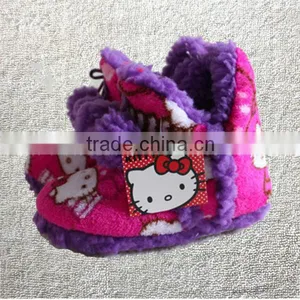Winter Thermal Cotton-padded Waterproof Anti-slip Soles Slippers,home Floor Coral Fleece With KT Cute Children Boots thumbnail-1