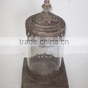 H0190MC-1- Pillar Metal Candle Lantern thumbnail-1