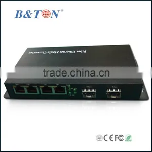 Gigabit Ethernet Switch Four 10/100/1000M UTP Ports and Two 1000M SFP Media Converter thumbnail-2