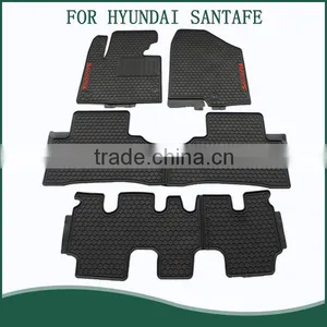 Black Floor Liner 7 Seats (Full Set: 1st, 2nd, & 3rd Row) for Hyundai Santa Fe 2013 thumbnail-1