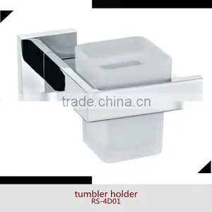 High Quality Bathroom Accessories Set Brass and Glass Single Tumbler Holder,cup Holder thumbnail-1