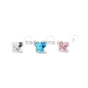 Bioplast Crystal Star Tongue Bar Body Piercing Jewelry thumbnail-1