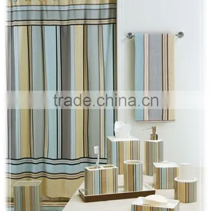 Colourful Stripe Ceramic Basin Counter Set Lotion Bottle Soap Dish Toothbrush Holder Tumbler thumbnail-2