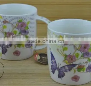 11OZ Flower Design With Colorful Decal Print Tea Cups, Shiny Surface Porcelain Mug, KL5016-335 thumbnail-2