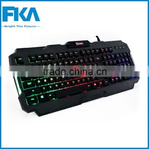 Fashion VP-X9 Rainbow Backlight Ergonomic Illuminated Usb Wired Gaming Keyboard thumbnail-1