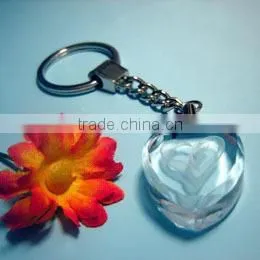 Wholesale 3d Laser Engraved Crystal Heart Shape Keychain thumbnail-1