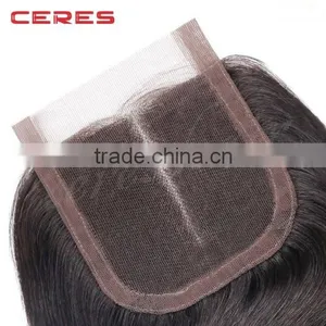 Human Hair Weave Lace Closure Peruvian Silk Body Wave Closure Middle Part Closure thumbnail-5