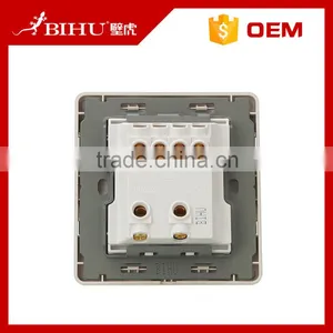 China Fashion Design BIHU Golden Color Panel 2 Gang Electrical Wall Switch Prices thumbnail-6